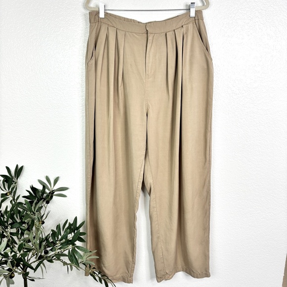 TEREA by ANDREA PITTER Lexi Pleated Wide Leg Trouser Pant -XL - Picture 1 of 5